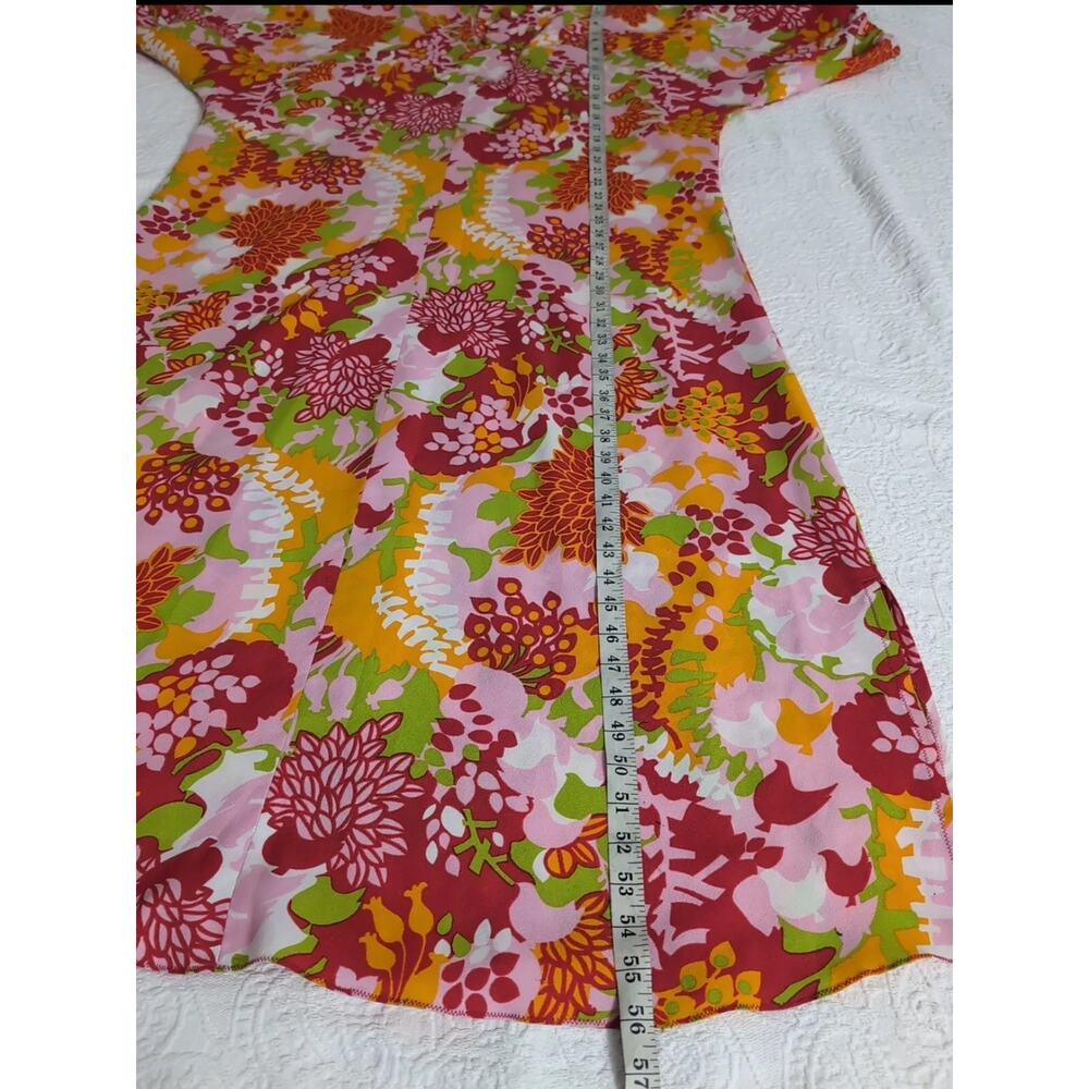 VTG 80s Handmade Hawaiian Maxi Dress Mumu Plus 50" Bust Floral 1x - Picture 6 of 9